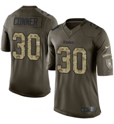 Men's Nike Pittsburgh Steelers #30 James Conner Elite Green Salute to Service NFL Jersey