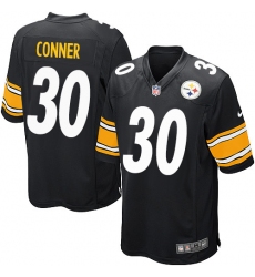 Men's Nike Pittsburgh Steelers #30 James Conner Game Black Team Color NFL Jersey