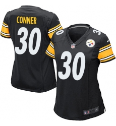 Women's Nike Pittsburgh Steelers #30 James Conner Game Black Team Color NFL Jersey
