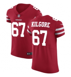 Men's Nike San Francisco 49ers #67 Daniel Kilgore Red Team Color Vapor Untouchable Elite Player NFL Jersey