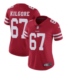 Women's Nike San Francisco 49ers #67 Daniel Kilgore Elite Red Team Color NFL Jersey
