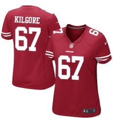 Women's Nike San Francisco 49ers #67 Daniel Kilgore Game Red Team Color NFL Jersey