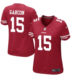 Women's Nike San Francisco 49ers #15 Pierre Garcon Game Red Team Color NFL Jersey