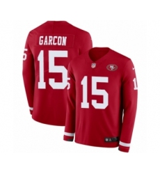 Youth Nike San Francisco 49ers #15 Pierre Garcon Limited Red Therma Long Sleeve NFL Jersey