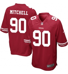 Men's Nike San Francisco 49ers #90 Earl Mitchell Game Red Team Color NFL Jersey