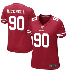Women's Nike San Francisco 49ers #90 Earl Mitchell Game Red Team Color NFL Jersey