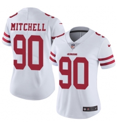 Women's Nike San Francisco 49ers #90 Earl Mitchell White Vapor Untouchable Limited Player NFL Jersey