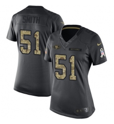 Women's Nike San Francisco 49ers #51 Malcolm Smith Limited Black 2016 Salute to Service NFL Jersey