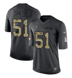Youth Nike San Francisco 49ers #51 Malcolm Smith Limited Black 2016 Salute to Service NFL Jersey