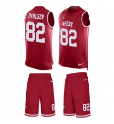 Men's Nike San Francisco 49ers #82 Logan Paulsen Limited Red Tank Top Suit NFL Jersey