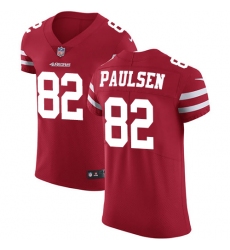 Men's Nike San Francisco 49ers #82 Logan Paulsen Red Team Color Vapor Untouchable Elite Player NFL Jersey
