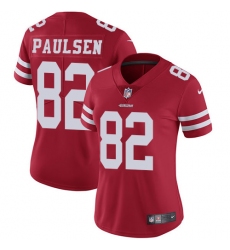 Women's Nike San Francisco 49ers #82 Logan Paulsen Elite Red Team Color NFL Jersey