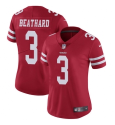 Women's Nike San Francisco 49ers #3 C. J. Beathard Elite Red Team Color NFL Jersey