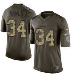 Men's Nike Seattle Seahawks #34 Thomas Rawls Elite Green Salute to Service NFL Jersey