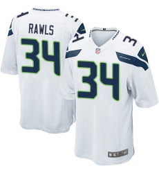 Men's Nike Seattle Seahawks #34 Thomas Rawls Game White NFL Jersey