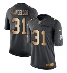 Youth Nike Seattle Seahawks #31 Kam Chancellor Limited Black/Gold Salute to Service NFL Jersey