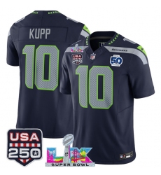 Men's Seattle Seahawks #10 Cooper Kupp Navy 2025 F.U.S.E. Super Bowl LX And 50th Season Vapor Limited Football Stitched Jersey