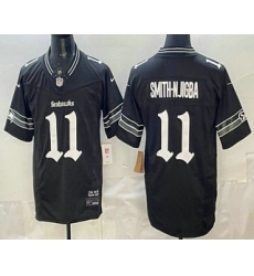 Men's Seattle Seahawks #11 Jaxon Smith Njigba Black 2025 FUSE Gothic Rain City Shadows Edition Vapor Limited Jersey