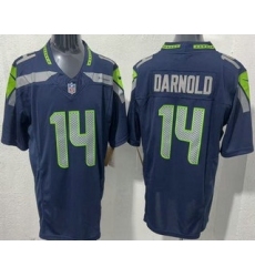 Men's Seattle Seahawks #14 Sam Darnold Limited Navy FUSE Vapor Jersey