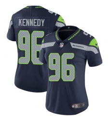 Women's Nike Seattle Seahawks #96 Cortez Kennedy Elite Steel Blue Team Color NFL Jersey