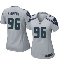 Women's Nike Seattle Seahawks #96 Cortez Kennedy Game Grey Alternate NFL Jersey