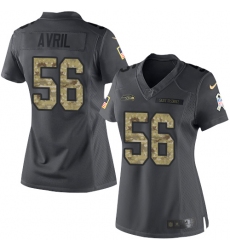 Women's Nike Seattle Seahawks #56 Cliff Avril Limited Black 2016 Salute to Service NFL Jersey