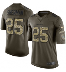 Men's Nike Seattle Seahawks #25 Richard Sherman Elite Green Salute to Service NFL Jersey