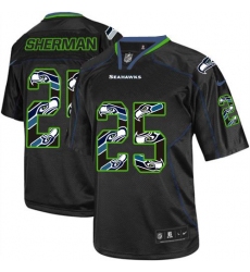 Men's Nike Seattle Seahawks #25 Richard Sherman Elite New Lights Out Black NFL Jersey