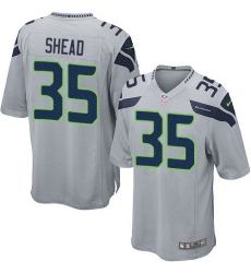 Men's Nike Seattle Seahawks #35 DeShawn Shead Game Grey Alternate NFL Jersey
