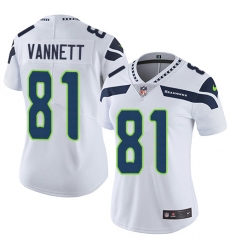 Women's Nike Seattle Seahawks #81 Nick Vannett Elite White NFL Jersey
