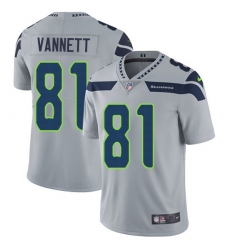 Youth Nike Seattle Seahawks #81 Nick Vannett Elite Grey Alternate NFL Jersey