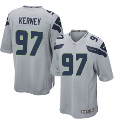 Men's Nike Seattle Seahawks #97 Patrick Kerney Game Grey Alternate NFL Jersey