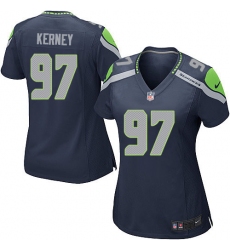 Women's Nike Seattle Seahawks #97 Patrick Kerney Game Steel Blue Team Color NFL Jersey