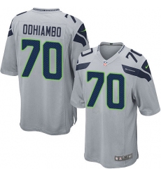 Men's Nike Seattle Seahawks #70 Rees Odhiambo Game Grey Alternate NFL Jersey