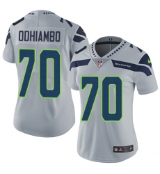 Women's Nike Seattle Seahawks #70 Rees Odhiambo Elite Grey Alternate NFL Jersey