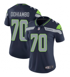 Women's Nike Seattle Seahawks #70 Rees Odhiambo Elite Steel Blue Team Color NFL Jersey