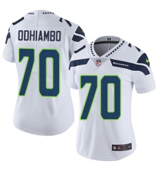 Women's Nike Seattle Seahawks #70 Rees Odhiambo Elite White NFL Jersey