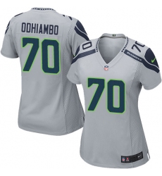 Women's Nike Seattle Seahawks #70 Rees Odhiambo Game Grey Alternate NFL Jersey