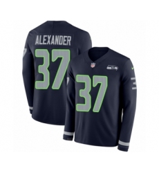Youth Nike Seattle Seahawks #37 Shaun Alexander Limited Navy Blue Therma Long Sleeve NFL Jersey