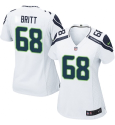 Women's Nike Seattle Seahawks #68 Justin Britt Game White NFL Jersey