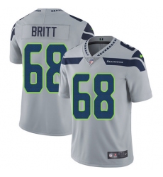 Youth Nike Seattle Seahawks #68 Justin Britt Elite Grey Alternate NFL Jersey