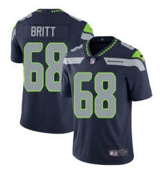 Youth Nike Seattle Seahawks #68 Justin Britt Elite Steel Blue Team Color NFL Jersey
