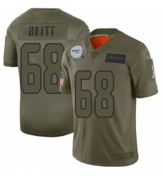 Youth Seattle Seahawks #68 Justin Britt Limited Camo 2019 Salute to Service Football Jersey