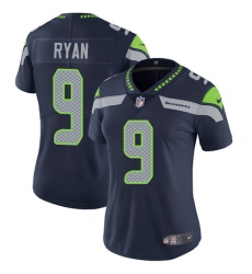 Women's Nike Seattle Seahawks #9 Jon Ryan Elite Steel Blue Team Color NFL Jersey