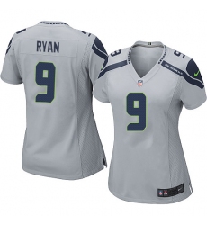 Women's Nike Seattle Seahawks #9 Jon Ryan Game Grey Alternate NFL Jersey