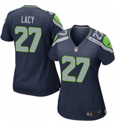 Women's Nike Seattle Seahawks #27 Eddie Lacy Game Steel Blue Team Color NFL Jersey