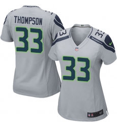 Women's Nike Seattle Seahawks #33 Tedric Thompson Game Grey Alternate NFL Jersey