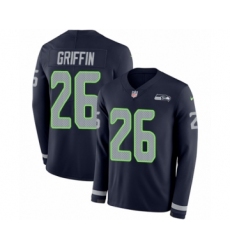 Youth Nike Seattle Seahawks #26 Shaquill Griffin Limited Navy Blue Therma Long Sleeve NFL Jersey