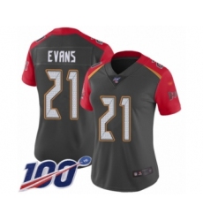 Women's Tampa Bay Buccaneers #21 Justin Evans Limited Gray Inverted Legend 100th Season Football Jersey