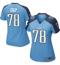 Women's Nike Tennessee Titans #78 Curley Culp Game Light Blue Team Color NFL Jersey